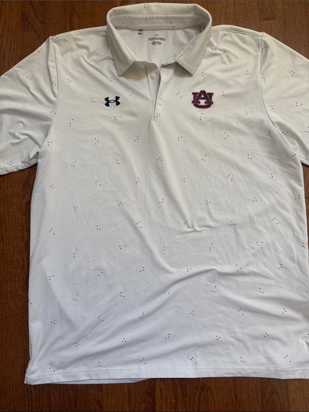 Under Armour Men's White Auburn University Polo Shirt XXL